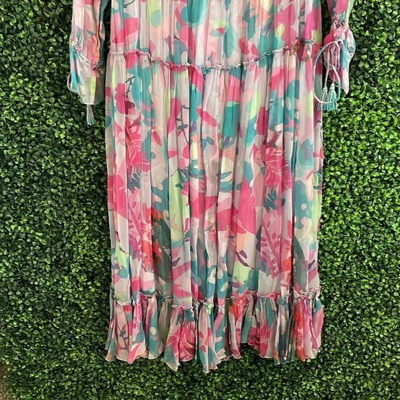 NWT ROCOCO SAND Floral-Print Chiffon High-Low Maxi Dress - Picture 11 of 13